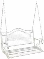 vidaXL Schaukelbank Stahl 115 x 61 x 63 cm Antik Wei&szlig;