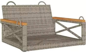 vidaXL H&auml;ngesessel 63x62x40cm Poly Rattan grau (368171)