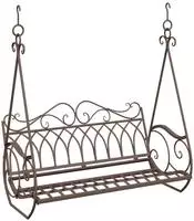 vidaXL Schaukelbank Stahl 112 x 60 x 126,5 cm Antikbraun