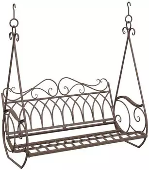 vidaXL Schaukelbank Stahl, antikbraun, 112x60x126,5cm (42038696)