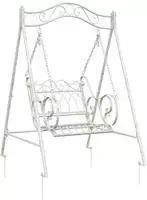 vidaXL Schaukelbank Stahl 113 x 121,5 x 168 cm Antik Wei&szlig;