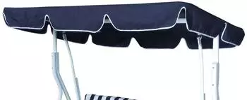 DEGAMO Hollywoodschaukelersatzdach FLORIDA dunkelblau 170x110cm mit weißen Kedern