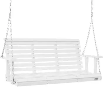 VEVOR Hollywoodschaukel Zedernholz 400kg Tragkraft, wei&szlig; (YQ-117B)