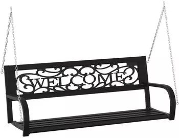 vidaXL Hollywoodschaukel 125cm, Stahl und Kunststoff, schwarz (317143)