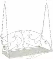 vidaXL Schaukelbank Stahl 110 x 52,5 x 47 cm Antik Wei&szlig;