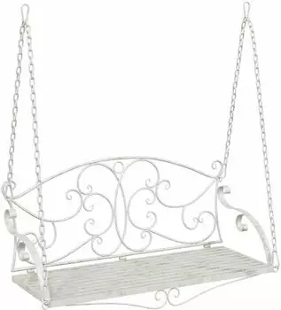 vidaXL Schaukelbank Stahl 110x52,5x47cm antik weiß (42038698)