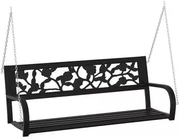 vidaXL Hollywoodschaukel 125cm Stahl und Kunststoff schwarz (317145)