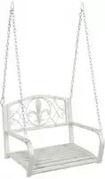 vidaXL Schaukelbank Stahl 71,5 x 59 x 55 cm Antik Wei&szlig;