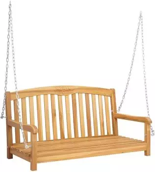 vidaXL Schaukelbank Rose Teakholz massiv, natur, 114x61x61,5cm