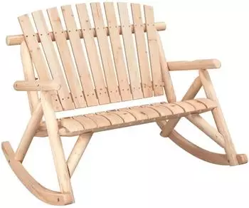 vidaXL Garten-Schaukelbank 2-Sitzer, Massivholz Fichte, braun, 123x96x102cm (363349)