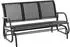 OKWISH Gartenschaukelbank 3-Sitzer, Metall, schwarz, 147x75x85cm