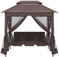 vidaXL Pavillon Umwandelbare Schaukelbank Kaffeebraun
