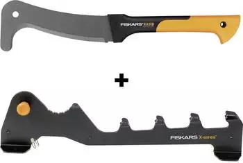 Fiskars WoodXpert XA3 Holzspalter-Set mit Wandhalterung und Machete (1079159)