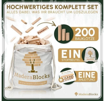 MaderaBlocks Holzbausteine natur 200St.