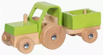 Goki Schiebefahrzeug aus Holz mit abnehmbarem Anh&auml;nger (55838)