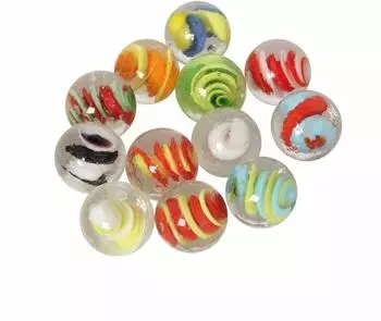 Bartl Spirale Glasmurmeln 25mm, 12er Set (111710)