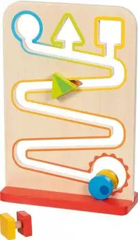 Goki Kullerbahn Zickzack aus Holz, bunt, 21x31cm (53803)