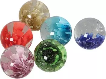Bartl Glasmurmeln 3D-Blume 35mm 6er-Set (52195)