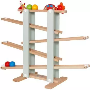 Coemo Kugelbahn L aus Holz, gr&uuml;n, 7 mobile Teile, ab 1 Jahr