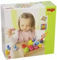 Haba Motorikspielzeug 1002202001, Farbkringel, Steckspiel aus Holz, ab 2 Jahre