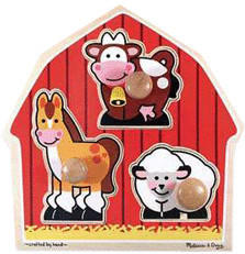 Melissa & Doug Bauernhoftiere Großes Steckpuzzle (12054)