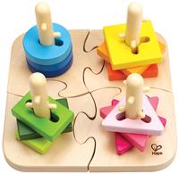 Hape Motorikspielzeug E0411, Kreatives Steckpuzzle, Steckspiel aus Holz, ab 18 Monate