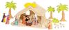 Holztiger Puppenhaus mit Weihnachtsstern (ohne Figuren, ohne Bäume)