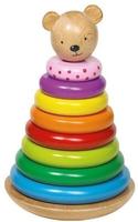 GOKI 58916, GOKI 58916 Stapel-Stehauf-B&auml;rchen H= 22 cm, &Oslash;= 13,2 cm, Holz, 10 Teile