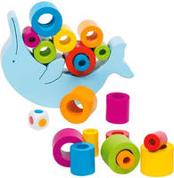 Goki 60811, Goki H&ouml;lzerne Balance Spiel-Dolphin (Deutsch, Englisch, Franz&ouml;sisch,