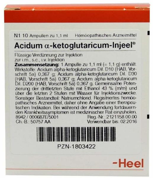 Heel Acidum Alpha Ketoglutaric. Injeele 1,1 ml (10 Stk.)