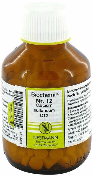 Nestmann Biochemie 12 Calcium Sulfuricum D 12 Tabletten (400 Stk.)
