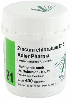 Adler Pharma Biochemie Adler 21 Zincum Chlor. D 12 Tabletten (400 Stk.)