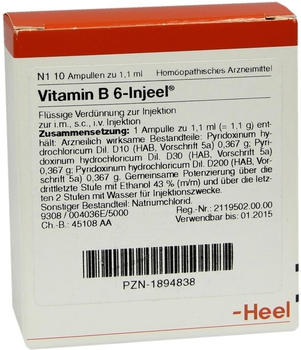 Heel Vitamin B 6 Injeele Ampullen (10 Stk.)