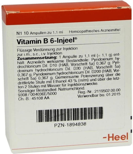 Heel Vitamin B 6 Injeele Ampullen (10 Stk.)