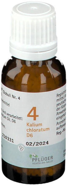A. Pflüger Biochemie 4 Kalium chloratum D6 Globuli (15g)