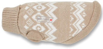 Wolters Norweger Pullover f&uuml;r Mops & Co. taupe/wei&szlig; R&uuml;cken: 35cm (37816)