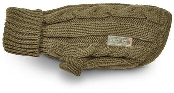 Wolters Zopf-Strickpullover für Mops & Co. olive Rücken: 30cm (38158)