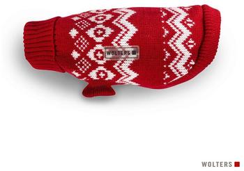 Wolters Norweger Pullover f&uuml;r Mops & Co. rot/wei&szlig; R&uuml;cken: 30cm (37801)