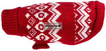 Wolters Norweger Pullover f&uuml;r Mops & Co. rot/wei&szlig; R&uuml;cken: 35cm (37811)