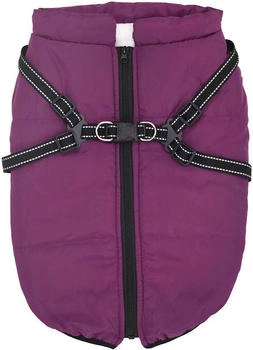 vidaXL Hundemantel mit Geschirr Wasserdicht Reflektierend Lila L52