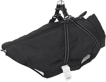 vidaXL Hundemantel mit Geschirr Wasserdicht Reflektierend Schwarz L52