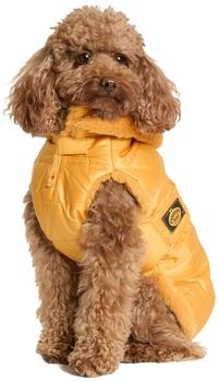 Fashion Dog Hunde-Steppmantel mit abnehmbarer Kapuze Ocker-Gelb 47 cm