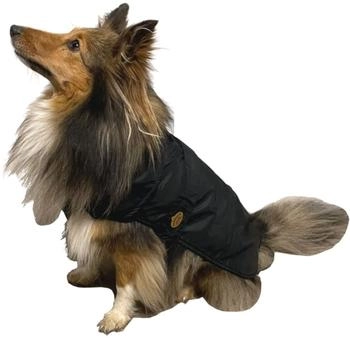 Fashion Dog Hunde-Regenmantel mit Fleecefutter Schwarz 33 cm