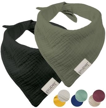 PiuPet Hundehalstuch-Set schwarz/ grün S