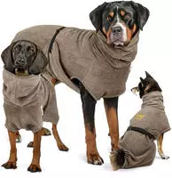 Rudelk&ouml;nig Hundebademantel aus 100% Baumwolle, Saugstarker Hundebademantel, Hunde