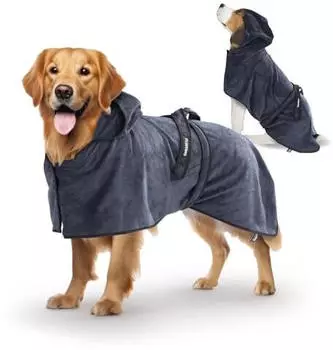 FLUFFINO Hundebademantel dunkelblau Gr. M