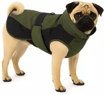 Flamingo Wintermantel Eisberg khaki/dunkelblau R&uuml;ckenl&auml;nge: 35 cm