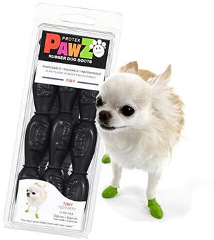 Pawz Pfotenschutz-Hundestiefel aus Naturkautschuk Tiny schwarz 12 Stück
