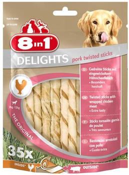 8in1 Delights Twisted Sticks - Schwein (35 Sticks)