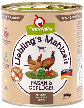 GranataPet Liebling's Mahlzeit Hunde-Nassfutter Fasan & Geflügel 800g